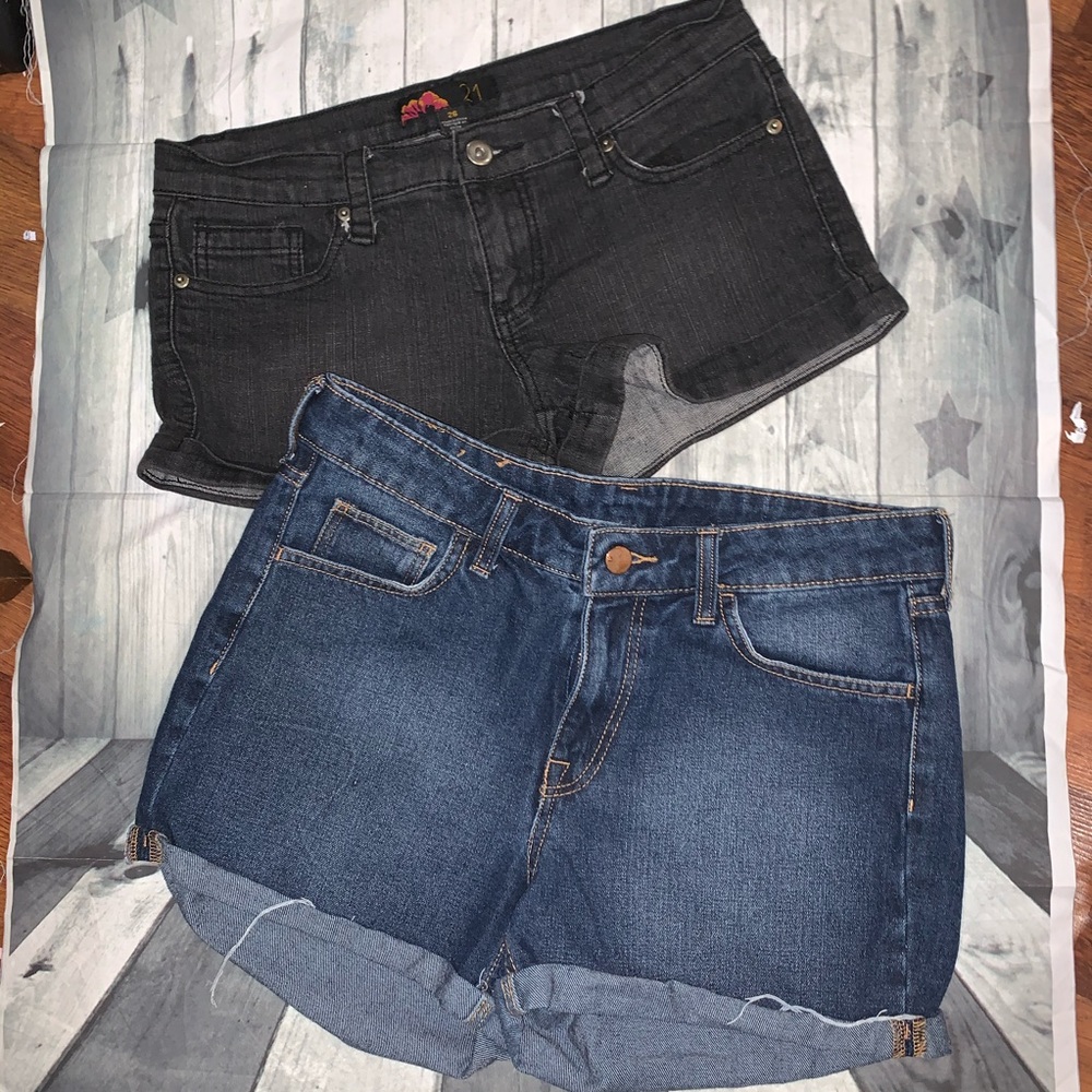 Set of 2 Forever 21 Denim Shorts 26 6 Black H&M